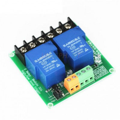 An 2 Channel 5V 30A Relay Module Supports High and Low Trigger Optocoupler