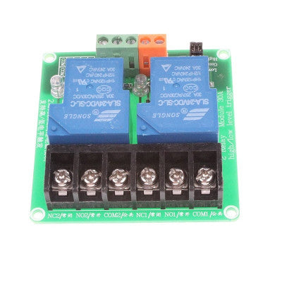 An 2 Channel Relay Module, 30A with Optocoupler, Isolation 24V Supports, High and Low Triger