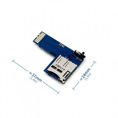 An 2-IN-1 Raspberry Pi Dual TF / SD Card Switcher Adapter
