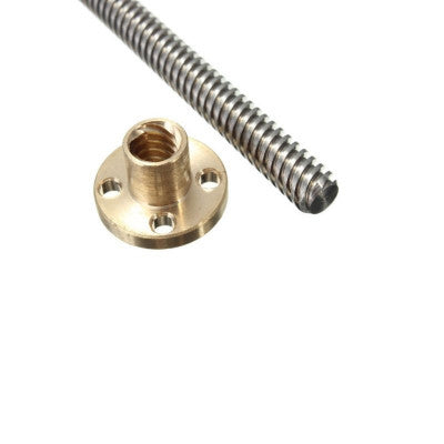 An 200mm Trapezoidal 4 Start Lead Screw 8mm Thread 2mm Pitch Lead Screw with Copper Nut