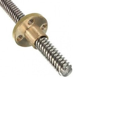 An 200mm Trapezoidal 4 Start Lead Screw 8mm Thread 2mm Pitch Lead Screw with Copper Nut