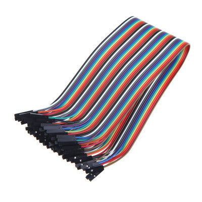 An 20CM DuPont Wire Color Jumper Cable 2.54mm 1P-1P Female to Female -  40 Pieces Pack