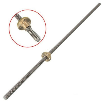 An 215mm Trapezoidal 4 Start Lead Screw 8mm Thread 2mm Pitch Lead Screw with Copper Nut