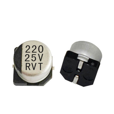 An 220uF 25V (SMD) Electrolytic Capacitor - 5 Pieces Pack