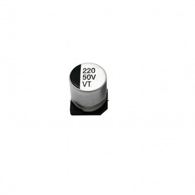 An 220uF 50V (SMD) Electrolytic Capacitor - 5 Pieces Pack