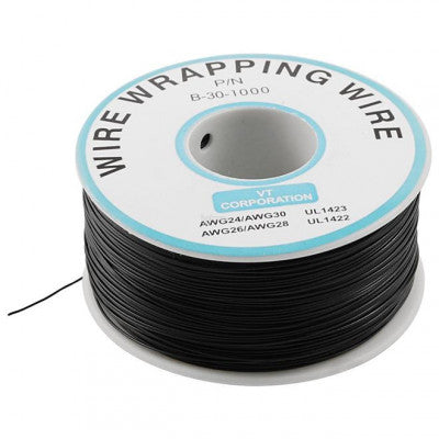 An 230m P/N B-30-1000 Insulated PVC Coated 30AWG Wire Wrapping Wire-Black
