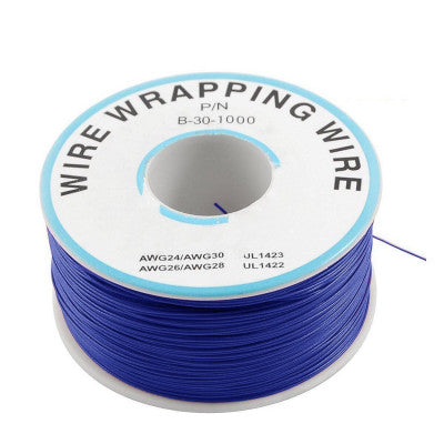 An 230m P/N B-30-1000 Insulated PVC Coated 30AWG Wire Wrapping Wire-BLUE