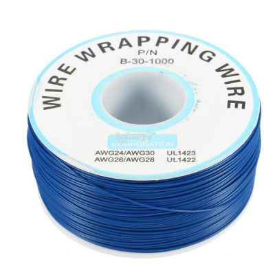 An 230m P/N B-30-1000 Insulated PVC Coated 30AWG Wire Wrapping Wire-BLUE