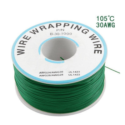 An 230m P/N B-30-1000 Insulated PVC Coated 30AWG Wire Wrapping Wire-GREEN