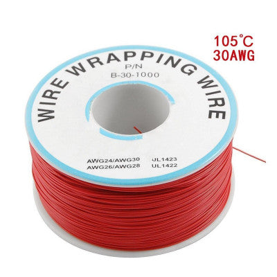 An 230m P/N B-30-1000 Insulated PVC Coated 30AWG Wire Wrapping Wire-RED