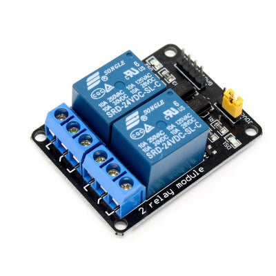 An 2 Channel 24V Relay Module with Optocoupler
