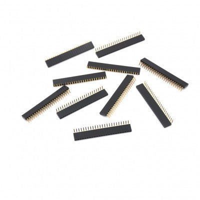 An 1x20 2.54mm Pitch (Right Angle) Female Header Berg Strip