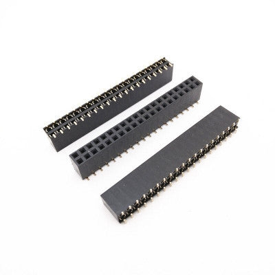 An 2x20 Pin 2.54mm Female Double Row SMT Header Berg Strip