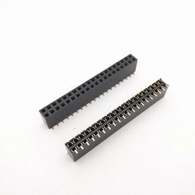 An 2x20 Pin 2.54mm Female Double Row SMT Header Berg Strip