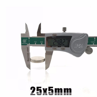 An 25mm x 5mm (25x5 mm) Neodymium Disc Strong Magnet