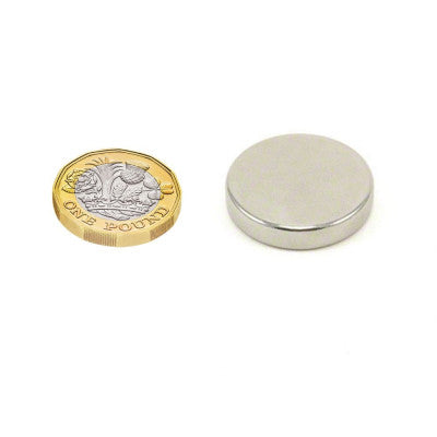 An 25mm x 5mm (25x5 mm) Neodymium Disc Strong Magnet
