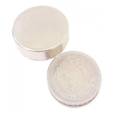 An 25mm x 6mm (25x6 mm) Neodymium Disc Strong Magnet