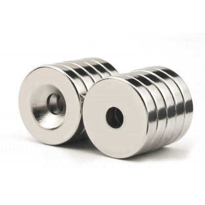 An 25mm x 5mm x 5mm (25x5x5 mm) Neodymium Ring Countersunk Magnet