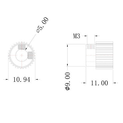 An 26 Teeth Universal Stainless Steel Extrusion Gear for 3D Printer