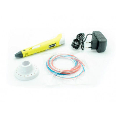 An 2nd Generation 3D Printing Pen with LCD, 1.75mm PLA ABS and Power Adapter - Yellow Color