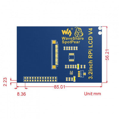 An Waveshare 3.2 Inch TFT LCD Touch Screen Display V4.0 for Raspberry Pi