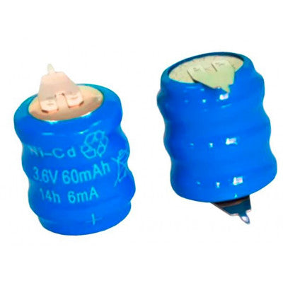 An 3.6V 60mAh PCB Mount Nickel Cadmium NiCd Battery