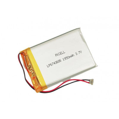 An 3.7V 1950mAH (Lithium Polymer) Lipo Rechargeable Battery Model-LP674360G