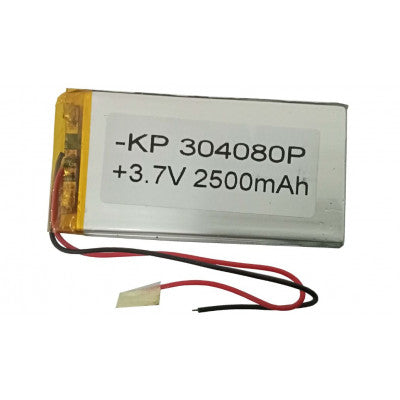 An 3.7V 2500mAH (Lithium Polymer) Lipo Rechargeable Battery Model KP-304080