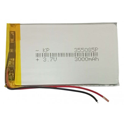 An 3.7V 3000mAH (Lithium Polymer) Lipo Rechargeable Battery Model KP-355085