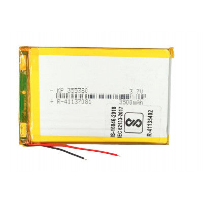An 3.7V 3500mAH (Lithium Polymer) Lipo Rechargeable Battery Model KP-355380