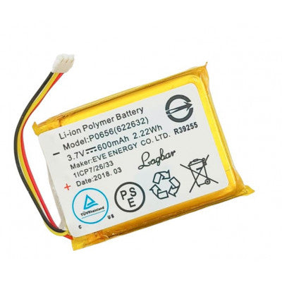 An 3.7V 600mAH (Lithium Polymer) 3 Pin Connector Lipo Rechargeable Battery Model - P0656 (622632)