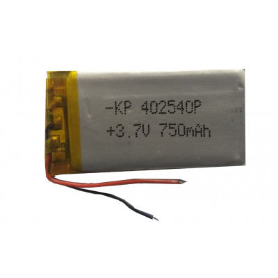 An 3.7V 750mAH (Lithium Polymer) Lipo Rechargeable Battery Model KP-402540