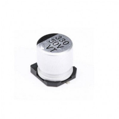 An 330uF 50V (SMD) Electrolytic Capacitor - 5 Pieces Pack