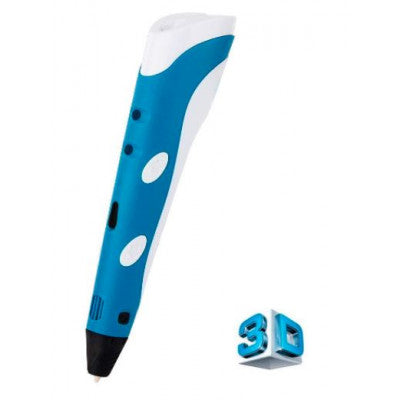 An 3D Printing Pen with Filament and Power Adapter - Blue color