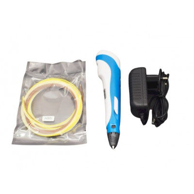 An 3D Printing Pen with Filament and Power Adapter - Blue color