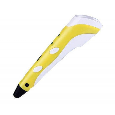 An 3D Printing Pen with Filament and Power Adapter - Yellow color