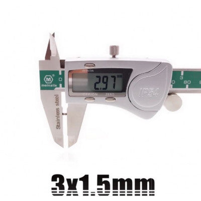 An 3mm x 1.5mm (3x1.5 mm) Neodymium Disc Strong Magnet