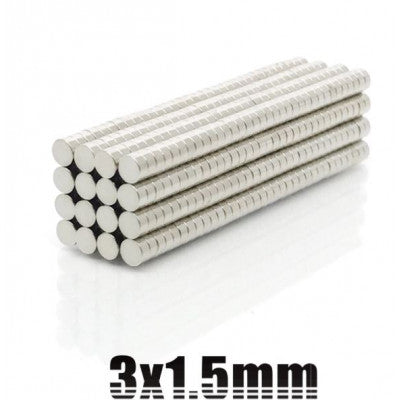 An 3mm x 1.5mm (3x1.5 mm) Neodymium Disc Strong Magnet