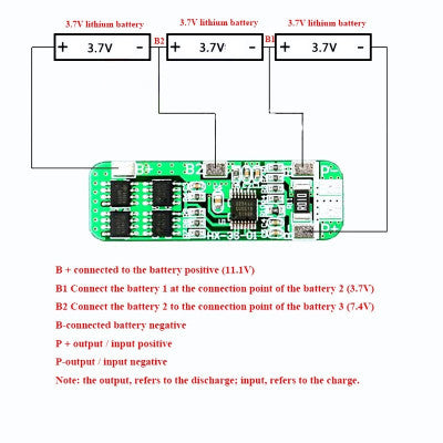 An 3S 10A Li-ion 18650 Charger Protection Board Module 10.8V 11.1V 12.6V