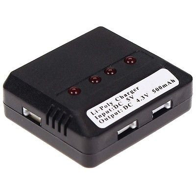 An 4 Port DC 5V 1S RC Lithium LiPo Battery Compact Balance Charger for RC Quadcopter