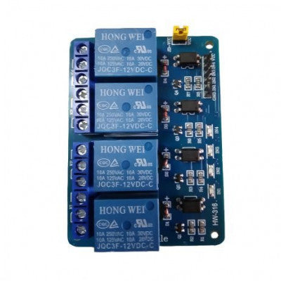 An 4 Channel 12V Relay Module with Optocoupler