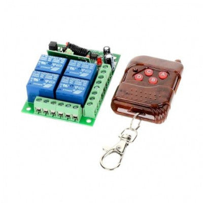 An 433MHz 12V 4 Channel Relay Module Wireless with RF Remote Control Switch without Battery