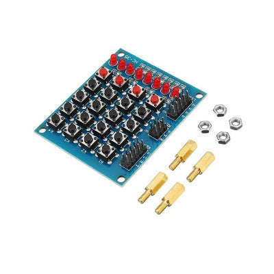 An 4×4 Push Button Switch 16 Keys 8LEDs Matrix Independent Keyboard Module for AVR ARM STM32
