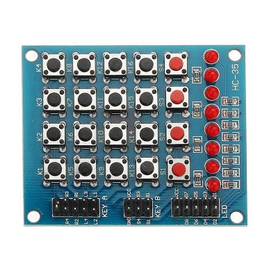An 4×4 Push Button Switch 16 Keys 8LEDs Matrix Independent Keyboard Module for AVR ARM STM32