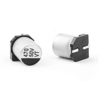 An 470uF 50V (SMD) Electrolytic Capacitor