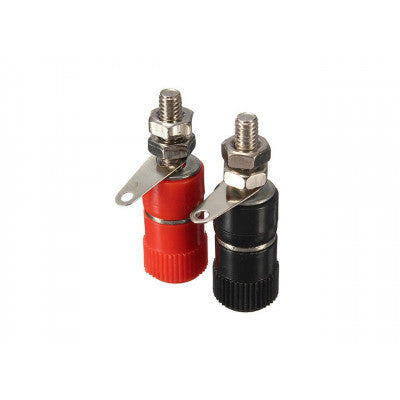 An 4mm Banana Socket Binding Post Nut Banana Plug Jack Connector - Black Red pair