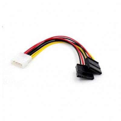 An 4PIN D-Type 1 Big Female to 2-SATA 15PIN Female Power Cord
