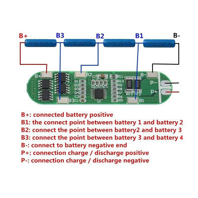 An 4S 10A 18650 Lithium Battery Protection Board