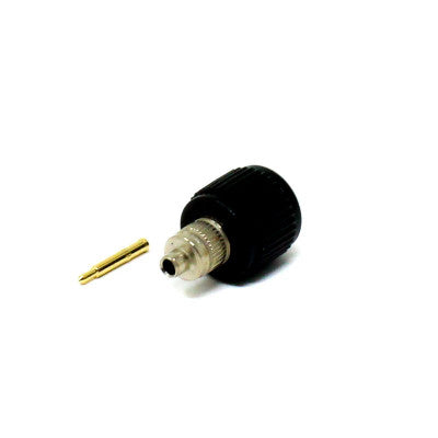 An 50 Ohms Male SMA Connector Black Plastic Shell Solder Type