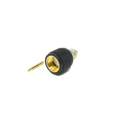 An 50 Ohms Male SMA Connector Black Plastic Shell Solder Type